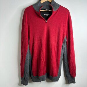Mizuno Sweater Mens Extra Large Red Gray 1/4 Zip WindLite Flex Windproof Golf